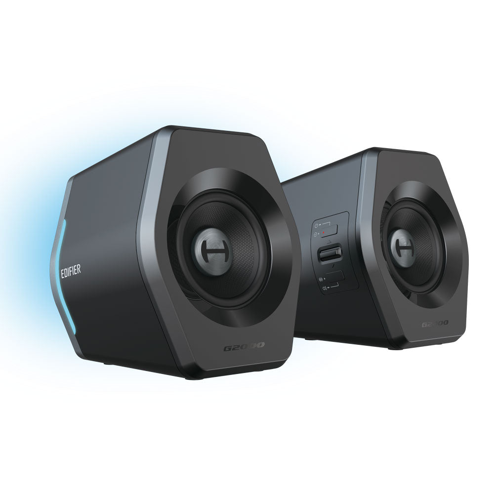 Edifier G2000 Gaming 2.0 Speakers System - Bluetooth V4.2/ USB Sound Card/ AUX Input/RGB 12 Light Effects/ 16W RMS Power Edifier G2000 Gaming 2.0 Speakers System - Bluetooth V4.2/ USB Sound Card/ AUX Input/RGB 12 Light Effects/ 16W RMS Power